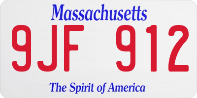 MA license plate 9JF912