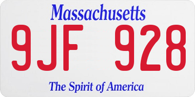 MA license plate 9JF928