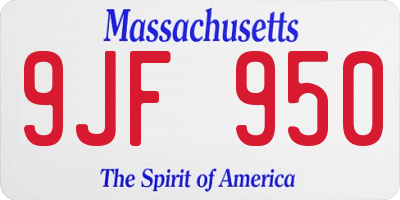 MA license plate 9JF950