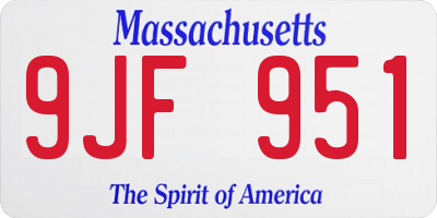 MA license plate 9JF951