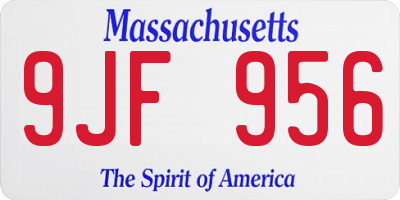 MA license plate 9JF956