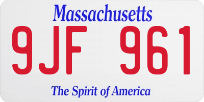 MA license plate 9JF961
