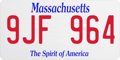 MA license plate 9JF964