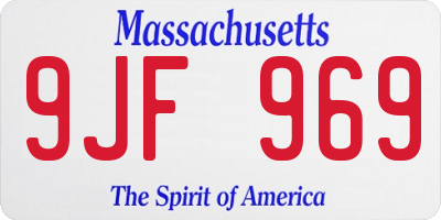MA license plate 9JF969