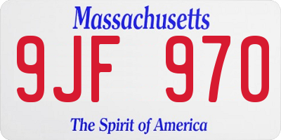 MA license plate 9JF970