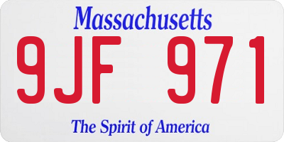 MA license plate 9JF971