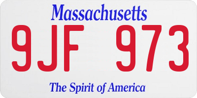 MA license plate 9JF973