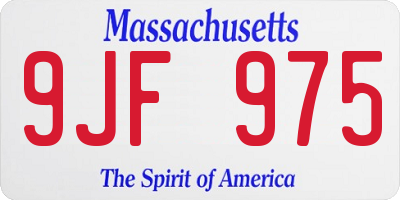 MA license plate 9JF975