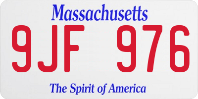 MA license plate 9JF976