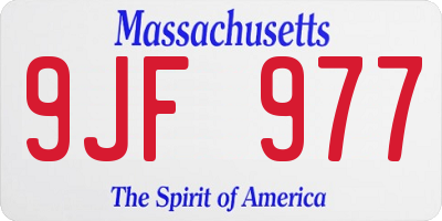 MA license plate 9JF977