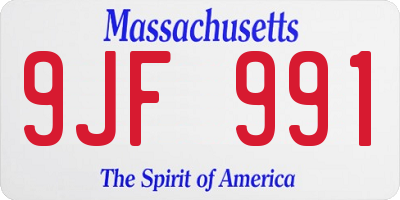 MA license plate 9JF991