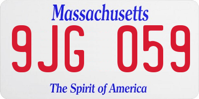 MA license plate 9JG059