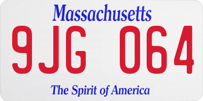 MA license plate 9JG064