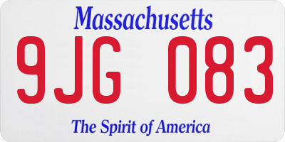 MA license plate 9JG083