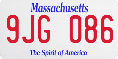 MA license plate 9JG086