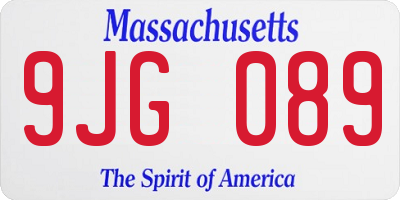 MA license plate 9JG089