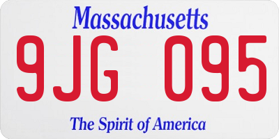 MA license plate 9JG095