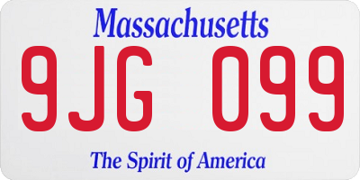 MA license plate 9JG099