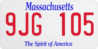 MA license plate 9JG105