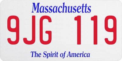 MA license plate 9JG119