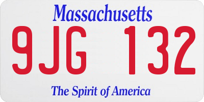 MA license plate 9JG132