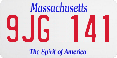 MA license plate 9JG141