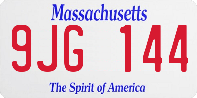 MA license plate 9JG144