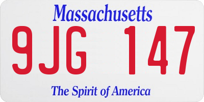 MA license plate 9JG147