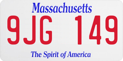 MA license plate 9JG149