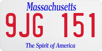 MA license plate 9JG151