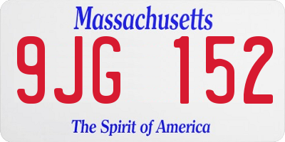 MA license plate 9JG152