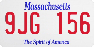MA license plate 9JG156
