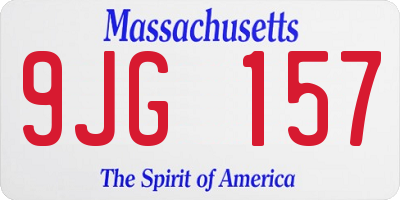 MA license plate 9JG157
