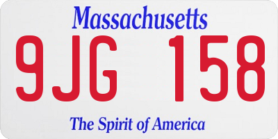 MA license plate 9JG158