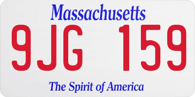 MA license plate 9JG159