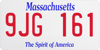 MA license plate 9JG161