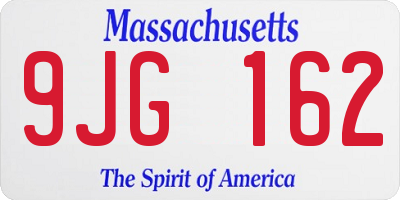 MA license plate 9JG162