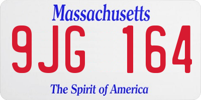 MA license plate 9JG164