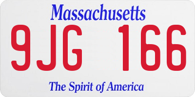 MA license plate 9JG166