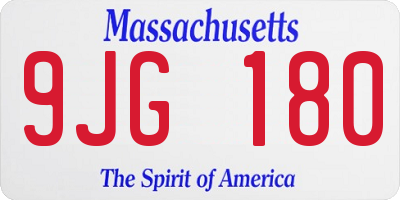 MA license plate 9JG180