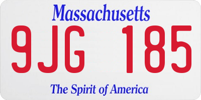 MA license plate 9JG185