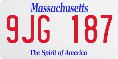 MA license plate 9JG187