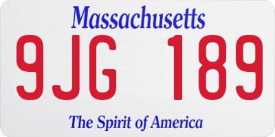MA license plate 9JG189