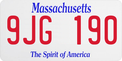 MA license plate 9JG190