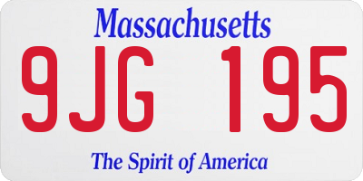 MA license plate 9JG195
