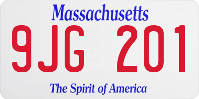 MA license plate 9JG201
