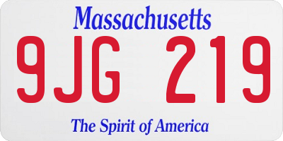 MA license plate 9JG219