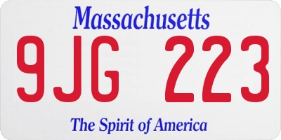 MA license plate 9JG223