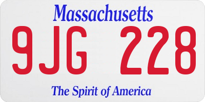 MA license plate 9JG228
