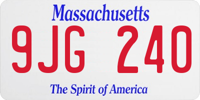 MA license plate 9JG240